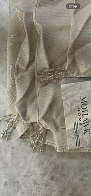 Mohawk Home Sheffield and Galloway 100 Percent Silk Shawl Throw Beige Tassels