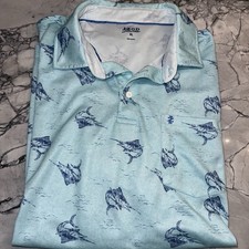 Izod Men  s XL Swordfish Saltwater Blue Polo Shirt