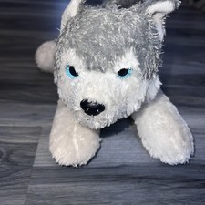 Aurora Siberian Husky Dog Puppy Plush Stuffed Animal 12" Laying