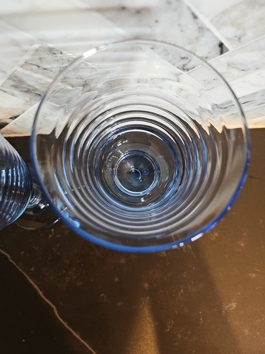 2 Vtg Libbey Sirrus Light Blue Ribbed 7" Tall 10oz Wine water Glasses, Nice - Picture 6 of 18