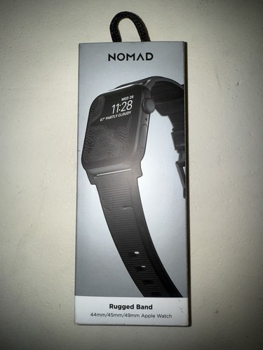 Nomad Rugged Apple Watch Band Black Silicone 44mm 45mm 49mm Series 1-9 - 第 1/3 張圖片
