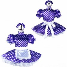 Girl Sissy Maid Lockable Satin Dress Cosplay Costumes Tailor-made