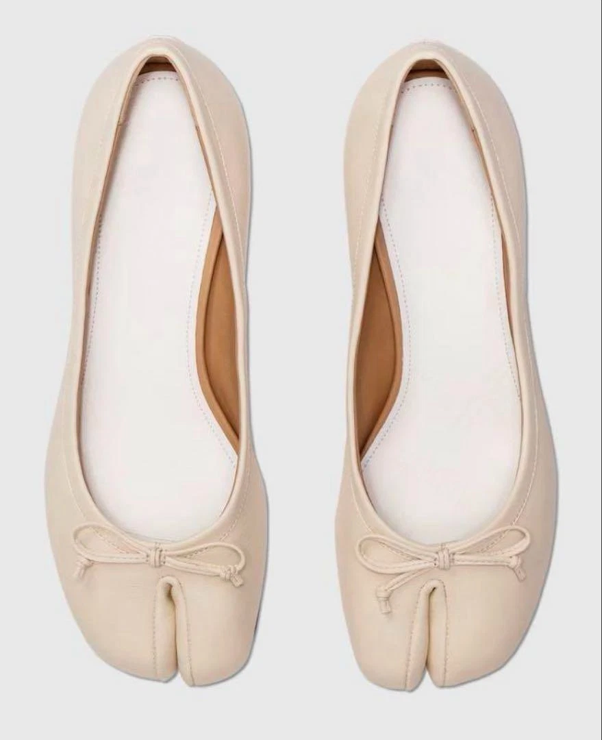 Scarpe da ballo Maison Margiela Tabi décolleté tacco pelle bianco avorio 37 5 US 7 5 FS
