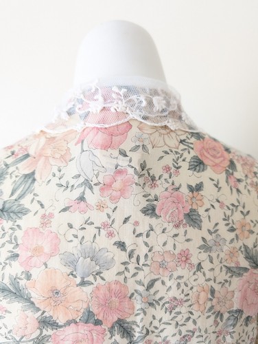 Vintage Gunne Sax Cottage Dress 3 Romantic Flower Button Front Gauze Prairie Tie - Picture 16 of 23