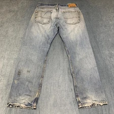 Denizen From Levi's 236 Jeans Men 33x30 Blue Distressed Regular Fit Straight Leg