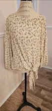 Grade & Gather Blouse M Cream Color with Floral Print Never Worn