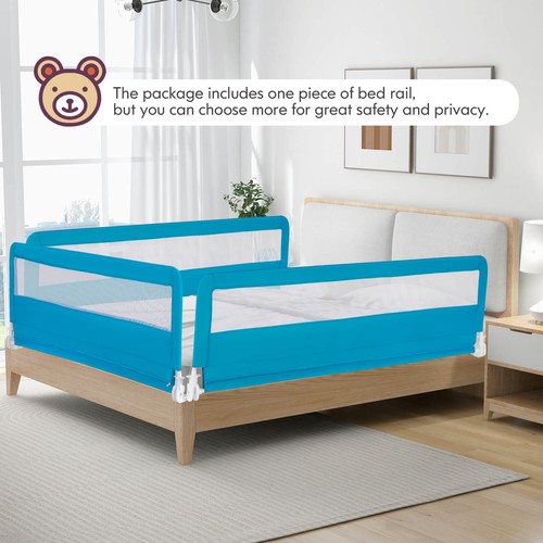 71" Long Bed Rail for Toddlers w/ Removable Cover Breathable Mesh & Crossbar - Picture 3 of 10
