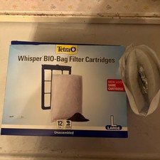 TETRA WHISPER BIO-BAG DISPOSABLE FILTER CARTRIDGES UNASSEMBLED LARGE 12 PACK