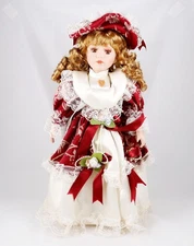 Authentic Curly Laura Porcelain Doll - Made in China (LB-132)