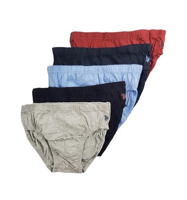 NWT. U.S. Polo ASSN. 5 Pack.  Cotton Low Rise Briefs.  Multicolor. MRSP. $30.00