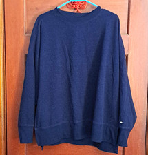 Men's XL Blue Solid Crew Neck Long Sleeve Pullover Sweatshirt