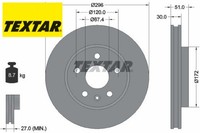 2X Bremsscheibe Textar 92186905 2 Bremsscheiben Vorderachse Vorne