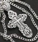 Imperial Crown Cross Pendant Russian Greek Orthodox Sterling Silver 925 Baptism