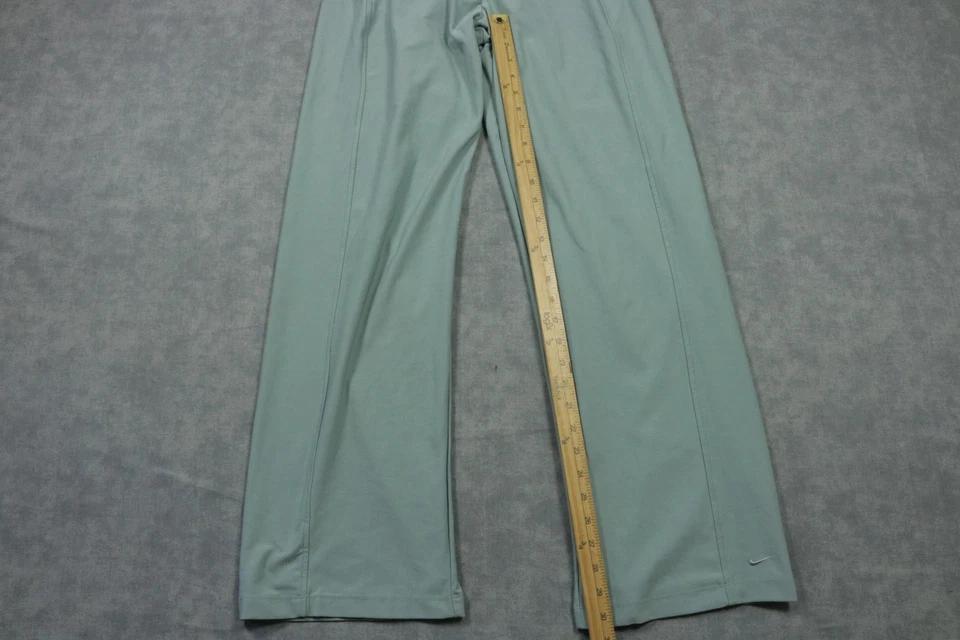 Nike Dri-FIT Pants Womens Small Green Wide Leg Drawstring Zip Pockets Athletic - Image 4 of 4
