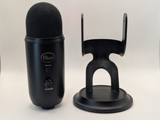 Blue Yeti USB Condenser Microphone Black w/ Stand  USB Cable Tested Working