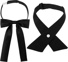 Bow Tie for Women - 2Pcs Women's Bow Ties,Pre-tied Adjustable Bowties