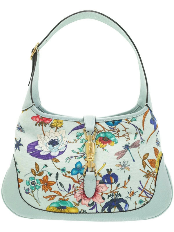 GUCCI Jackie Floral Flower Hobo Bag Semi Shoulder