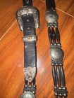 Vintage Buffalo Horn Hairpipe Concho Belt 38" Southwestern Western Boho Heavy — photo 3