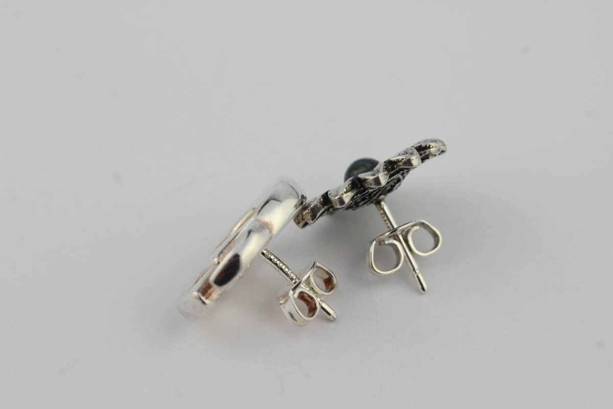 Boucles d'oreilles asymétriques GUCCI AG925 topaze bleue accessoires femmes 15x12mm
