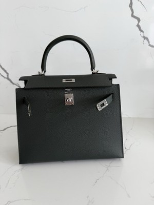 Hermes Kelly 25 Vert Mangrove Epsom Sellier