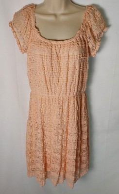 db Established 1962 Women's Peach Lace Short Sleeve Mini Dress / Size 8 / EUC