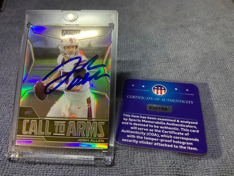 Cartão assinado por Josh Allen - AUTOGRAFADO 2021 PANINI PLAYOFF PRATA PRIZM AUTO com certificado de autenticidade - Imagem 2 de 4