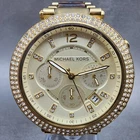 Orologio Michael Kors Parker donna 39mm quadrante champagne tono oro data batteria nuova