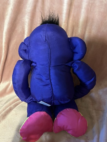 Fisher Price Puffalump Monkey Chattering Chimp Purple Nylon Plush Toy 1994 Works - Picture 3 of 8