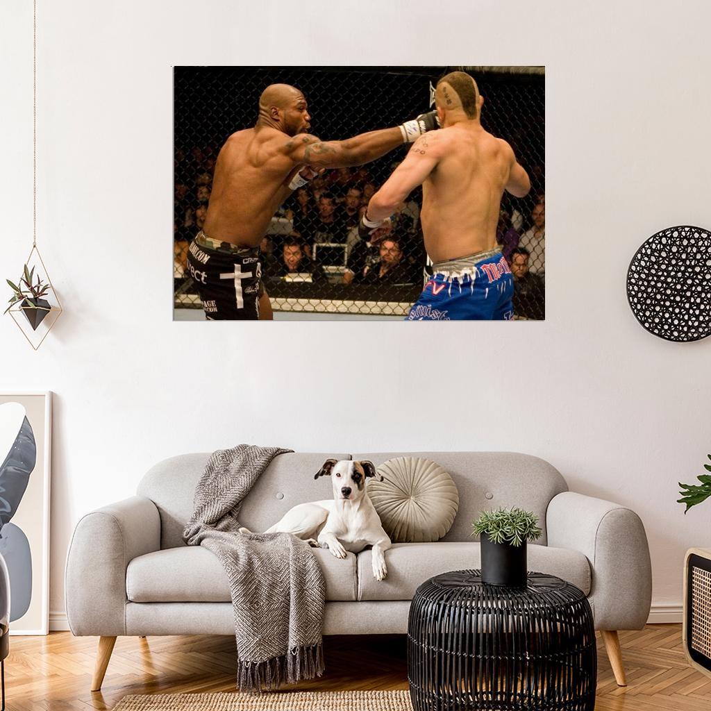 526086 RAMPAGE JACKSON KNOCKOUT CHUCK LIDDELL UFC MMA 16x12 WALL