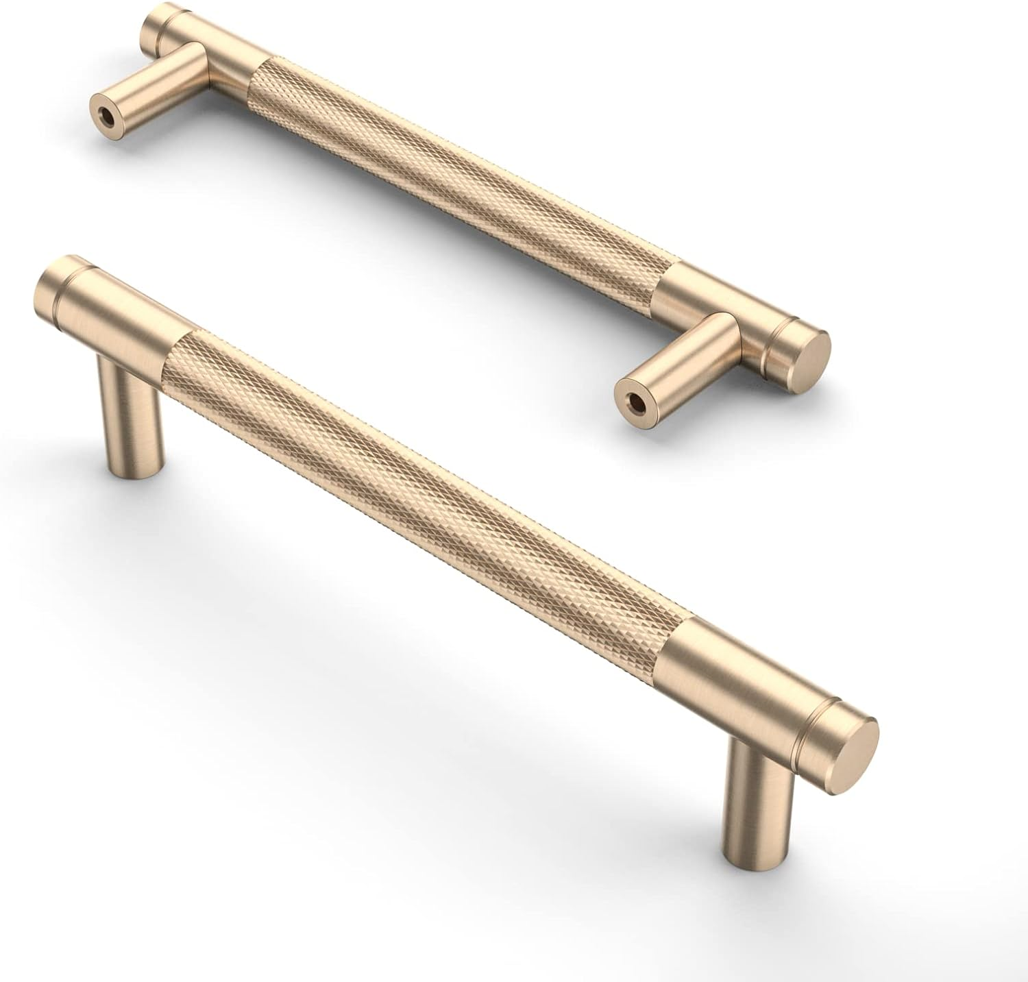 10 Pack 5 Inch(128Mm) Gold Cabinet Pulls Knurled Cabinet Handles Cupboard Handle