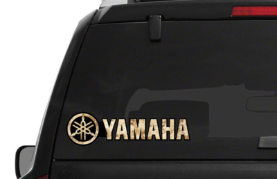 コメント欄からのみ常識の範囲内で若干値下可　YAMAHA 太管　カスタム　48 Yamaha Logo with Tuning Fork Camo Patterns Die Cut Vinyl Decal 4x4
