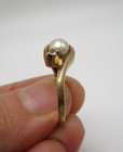 10K Yellow Gold Pearl White Topaz Ring Size 6.5 — photo 6