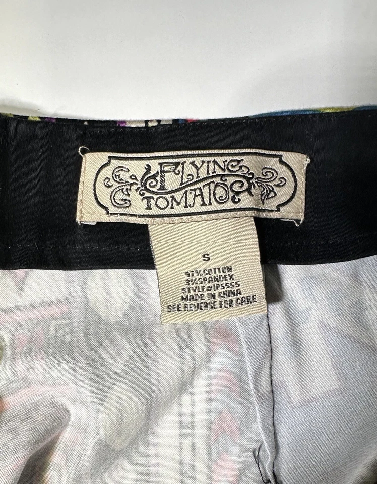 Pantalones Cortos Anthropologie Flying Tomato Multicolor Boho Cintura Alta Talla Pequeña Foto 3 de 4