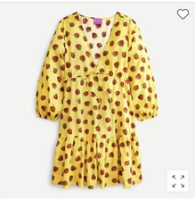 Edie Parker X J.Crew long-sleeve cover-up dress in strawberries-AO958-cotton