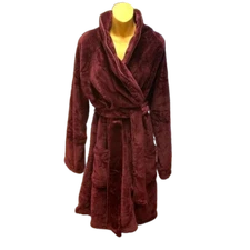 VICTORIA'S SECRET COZY SHORT PLUSH EMBOSSED LOGO BATH ROBE XS/S XL/XXL NWT