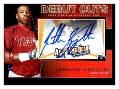 JONATHAN SINGLETON 2010  Topps Pro Debut /106  AFLAC Debut Cut Autograph