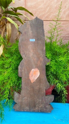 17a Antigua Figura de Madera Antigua Tallada a Mano Diosa Hindú Laxmi Panel Estatuilla - Imagen 9 de 9