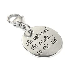 Motivational She Believed She Could Clip-On Handbag Charm Graduation Promotion
