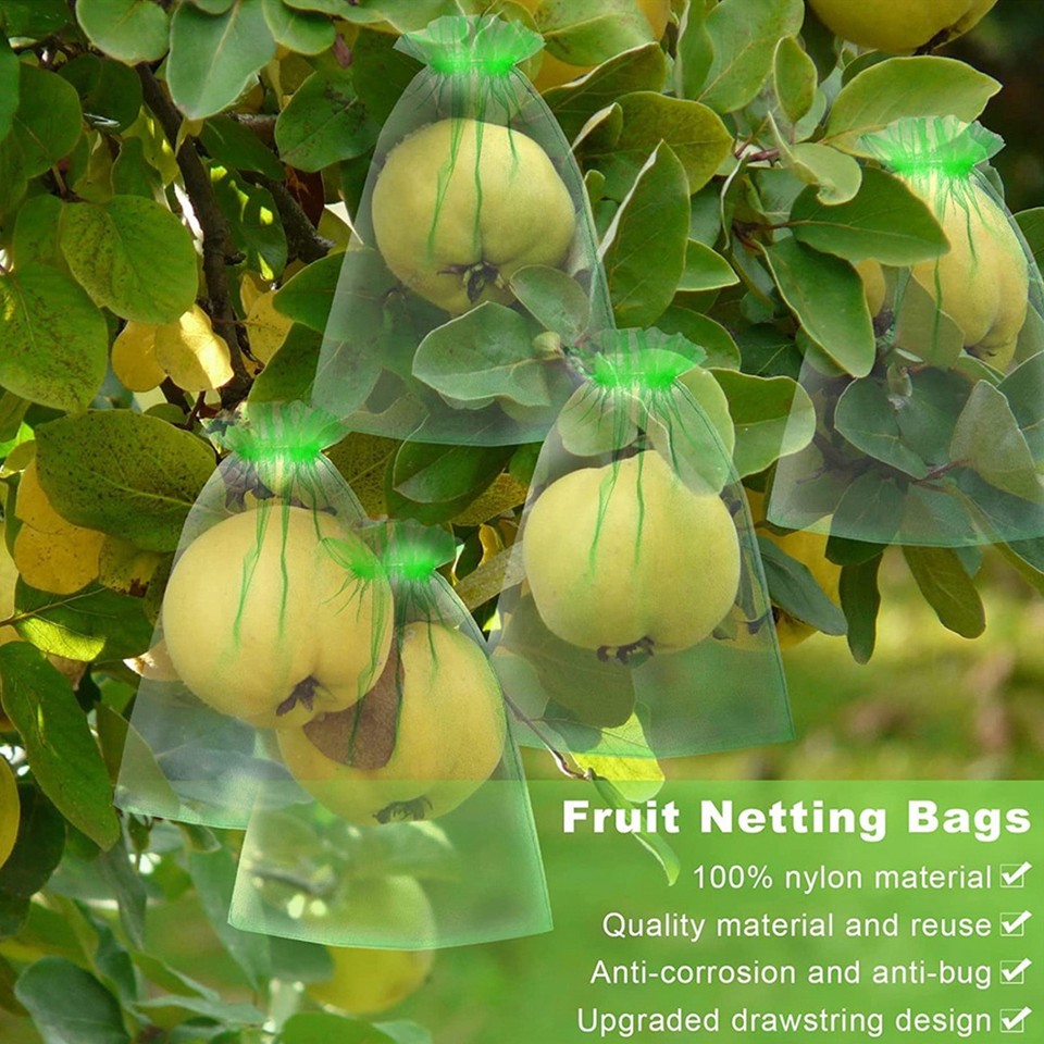 100PCS Fruit Protection Netting Bag Reusable Garden Mesh Barrier Bag