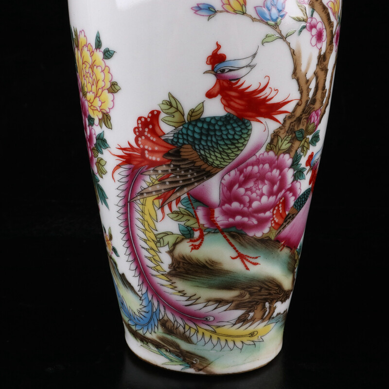 ローズファミリー Chinese Porcelain Famille Rose Handpainted Phoenix And