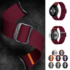 For Google Pixel Watch 3 2 1 41mm/45mm Elastic Nylon Bullhead Buckle Band Strap