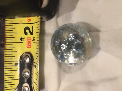 Vintage CLEAR BLUE SNOWFLAKE  .97 Large Marble Peltiner?  K2