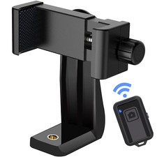 Cell Phone Tripod Mount Adapter with Remote 360 Rotation Smartphone Holder