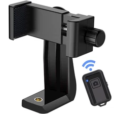 Cell Phone Tripod Mount Adapter with Remote 360 Rotation Smartphone Holder 