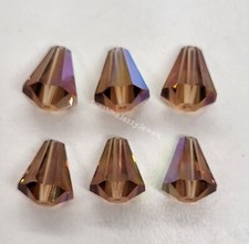 Swarovski Crystal Lt Smoke Topaz AB Faceted Cone 5400 Beads; 8x7mm or 10x9mm