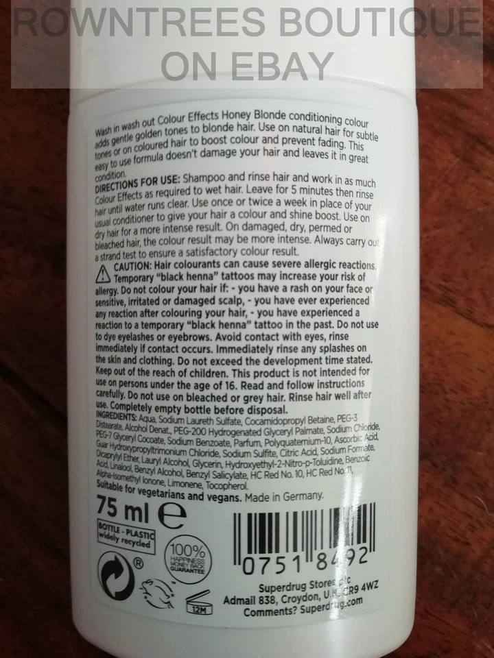 SUPERDRUG UNISEX COLOUR EFFECTS WASH IN WASH OUT HAIR COLOURS (TRACKED COURIER)) - Image 2 of 4