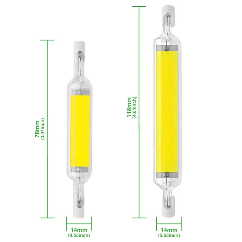 Dimmable R7s 78mm/118mm 10/5W 220V COB LED Flood Light Bulbs Glass Lamps HL - Image 2 of 3