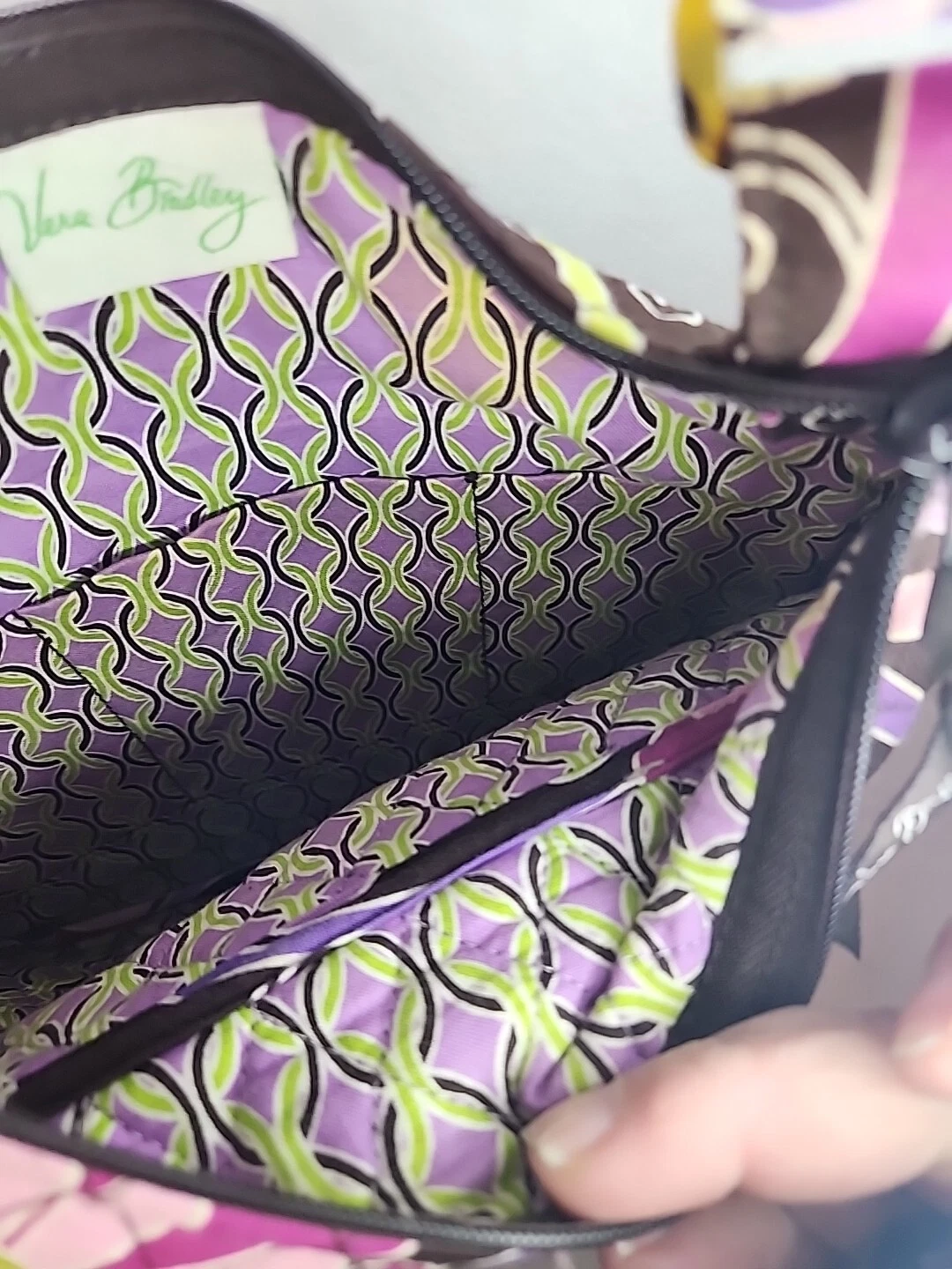 Borsa a tracolla Vera Bradley modello rosa fiore marrone ottime condizioni 724A109