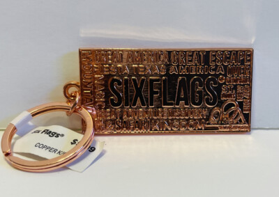 Six Flags Magic Mountain Great America New England Fiesta Texas Keychain New