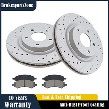 296mm Front Brake Rotors and Pads Kit for Nissan Rouge 2014-2017 Slotted Brakes